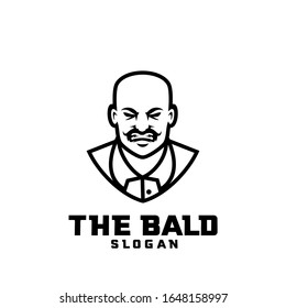 bald man character logo icon design cartoon