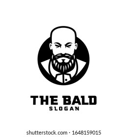 bald man character logo icon design cartoon