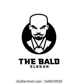 bald man character logo icon design cartoon