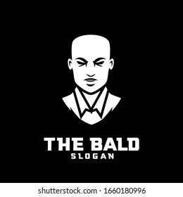 bald man character logo icon design cartoon