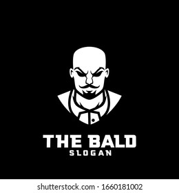 bald man character logo icon design cartoon