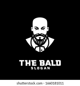 bald man character logo icon design cartoon