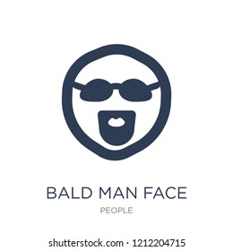 Bald man face with beard and sunglasses icon. Trendy flat vector Bald man face with beard and sunglasses icon on white background from People collection, vector illustration