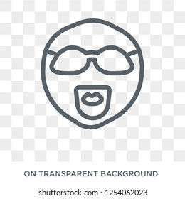 Bald man face with beard and sunglasses icon. Trendy flat vector Bald man face with beard and sunglasses icon on transparent background from People collection. High quality filled Bald man face with
