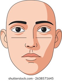 Bald Man Face Illustration A Simple, Clean Vector Portrait