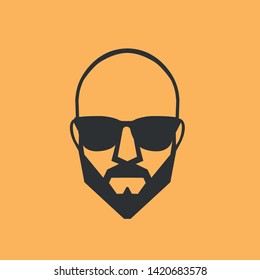 Bald Man In Glasses  In Black  Color