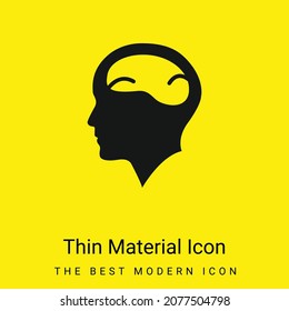Bald Man Head With Brain minimal bright yellow material icon