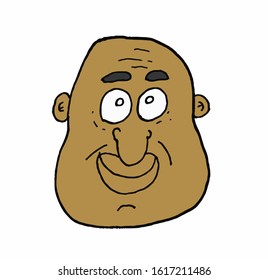 bald man head work illustration.This is vector work. Can be used as symbol, logo.