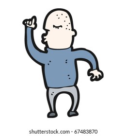 bald man with idea cartoon