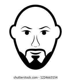 
Bald man line icon, human avatar 
