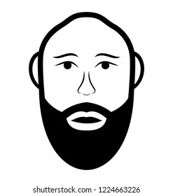 
Bald man line icon, human avatar 
