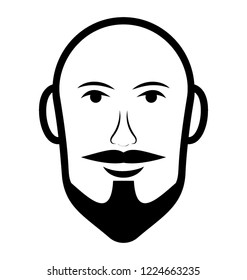 
Bald man line icon, human avatar 
