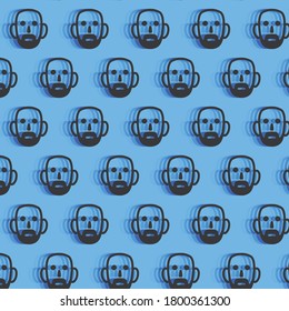 bald man pattern background template vector