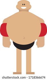 bald man is ready to swim
