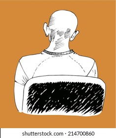 Bald man, sitting (back)