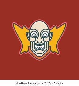bald man smile happy science smart professor mascot colorful cartoon logo design vector