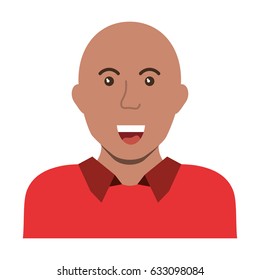 Bald man smiling