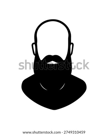 Bald man with a thick beard and mustache representing masculinity and grooming icon