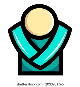 Bald Man wear blue shirt logo vector