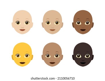 Bald Person Woman Face Emoji Vector