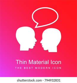 Bald professors talking red and pink gradient material white icon minimal design