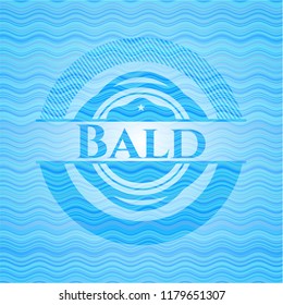 Bald sky blue water style badge.