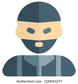 Bald thief wearing bandit mask