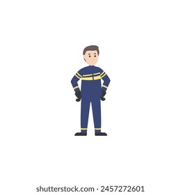 bald vector firefighter pose firefighter
