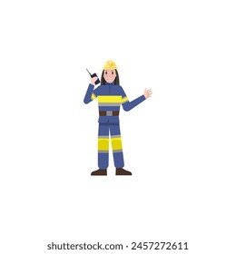 bald vector firefighter pose firefighter