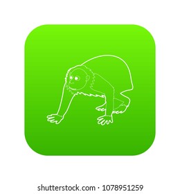 Bald wakari icon green vector isolated on white background