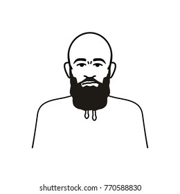 Bald Young Man Beard Stock Vector (Royalty Free) 770588830 | Shutterstock