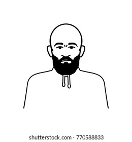 Bald Young Man Beard 