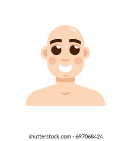 Bald-headed man. Character vector illustration, flat style.