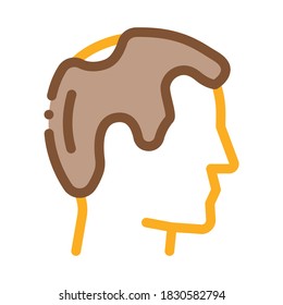Balding Man Profile Icon Vector. Outline Balding Man Profile Sign. Isolated Contour Symbol Illustration