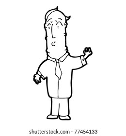 caricatura de hombre de mediana edad calvo