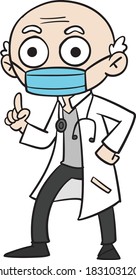 A bald-looking doctor who has knowledge and expertise.