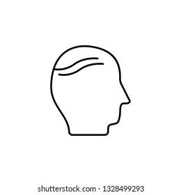 baldness, disease, head icon. Element of disease icon. Thin line icon for website design and development, app development. Premium icon