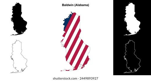 Condado de Baldwin (Alabama) conjunto de mapas esquemáticos