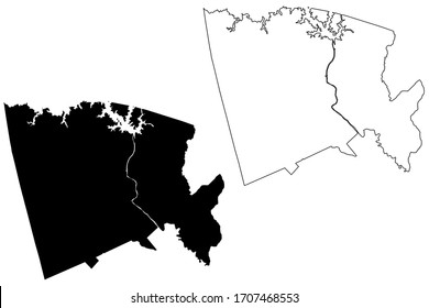 Baldwin County, Georgia (U.S. county, United States of America,USA, U.S., US) map vector illustration, scribble sketch Baldwin map