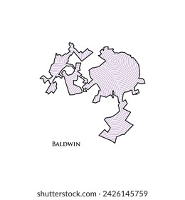 Baldwin Map - World Map International vector template. Region silhouette vector illustration