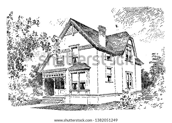 Baldwin Quaint Porch Leads Front Door Stock Vector Royalty