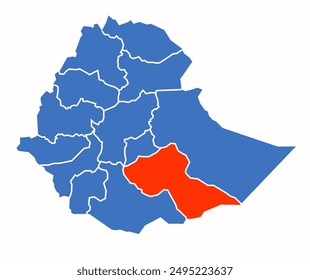 Bale administrative divisions of the Ethiopia country