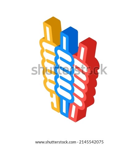 bale cricket isometric icon vector. bale cricket sign. isolated symbol illustration