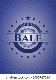 Bale emblem with denim high quality background. Vector Illustration. Detailed.
