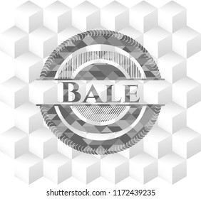 Bale grey emblem with geometric cube white background