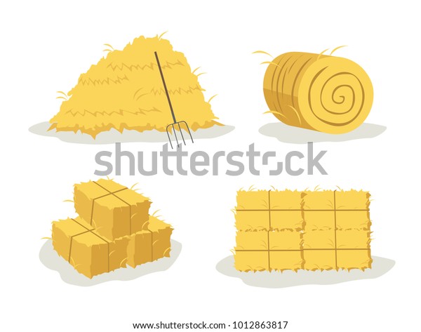 Bale Hay Stock Vector (Royalty Free) 1012863817