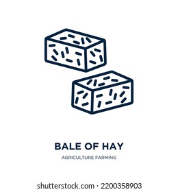 bale of hay icon from agriculture farming and gardening collection. Thin linear bale of hay, stack, roll outline icon isolated on white background. Line vector bale of hay sign, symbol for web and