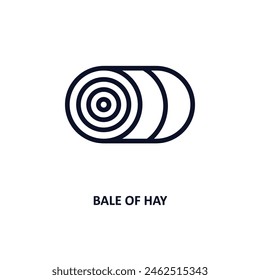 bale of hay icon. Thin line bale of hay icon from agriculture and farm collection. Outline vector isolated on white background. Editable bale of hay symbol can be used web and mobile