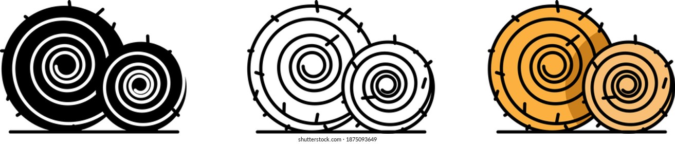 Bale of hay icon , vector