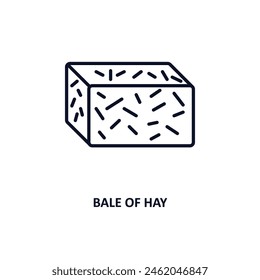 bale of hay outline icon. Thin line icon from agriculture farming and gardening collection. Editable vector isolated on white background